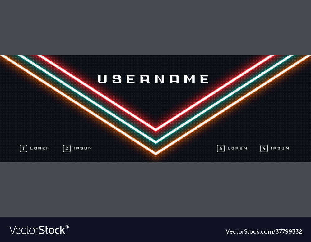 Stylish neon light banner design Royalty Free Vector Image