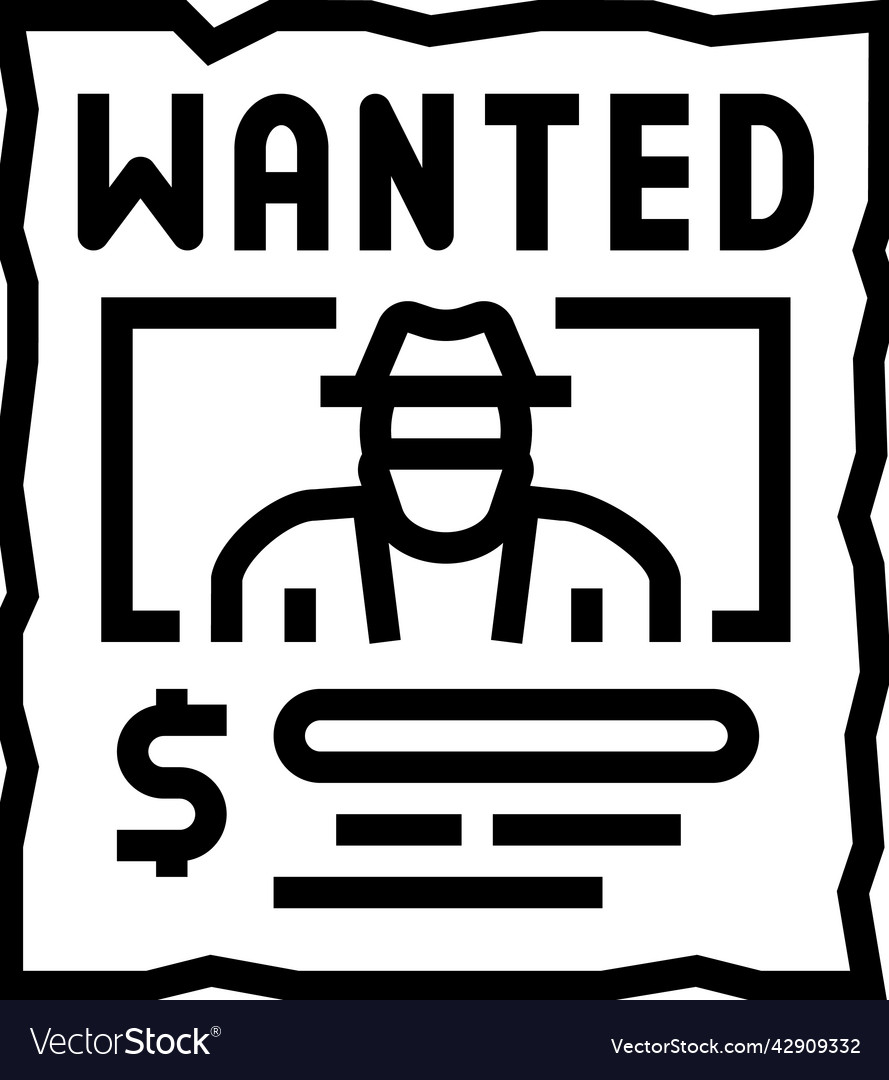 Wanted poster line icon