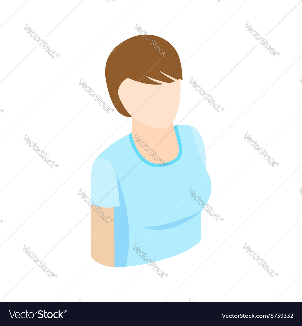 Woman with short hair icon isometric 3d style Vector Image Woman with short hair icon isometric 3d style Vector Image