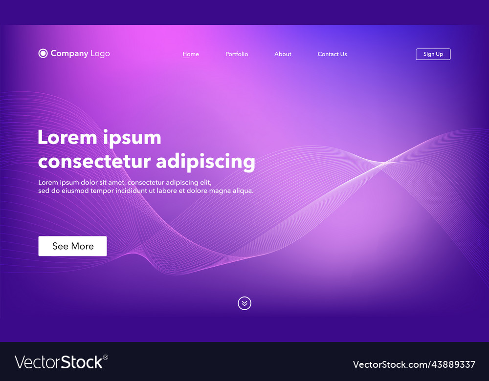 Abstract background website landing page template vector image Abstract background website landing page template