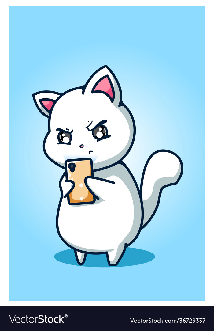 Premium Vector  Cute cat angry cartoon icon illustration.