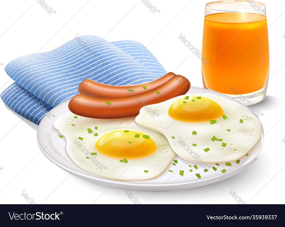 Breafast realistic set Royalty Free Vector Image