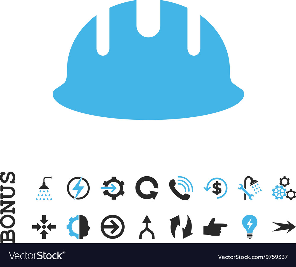 Builder hardhat flat icon with bonus