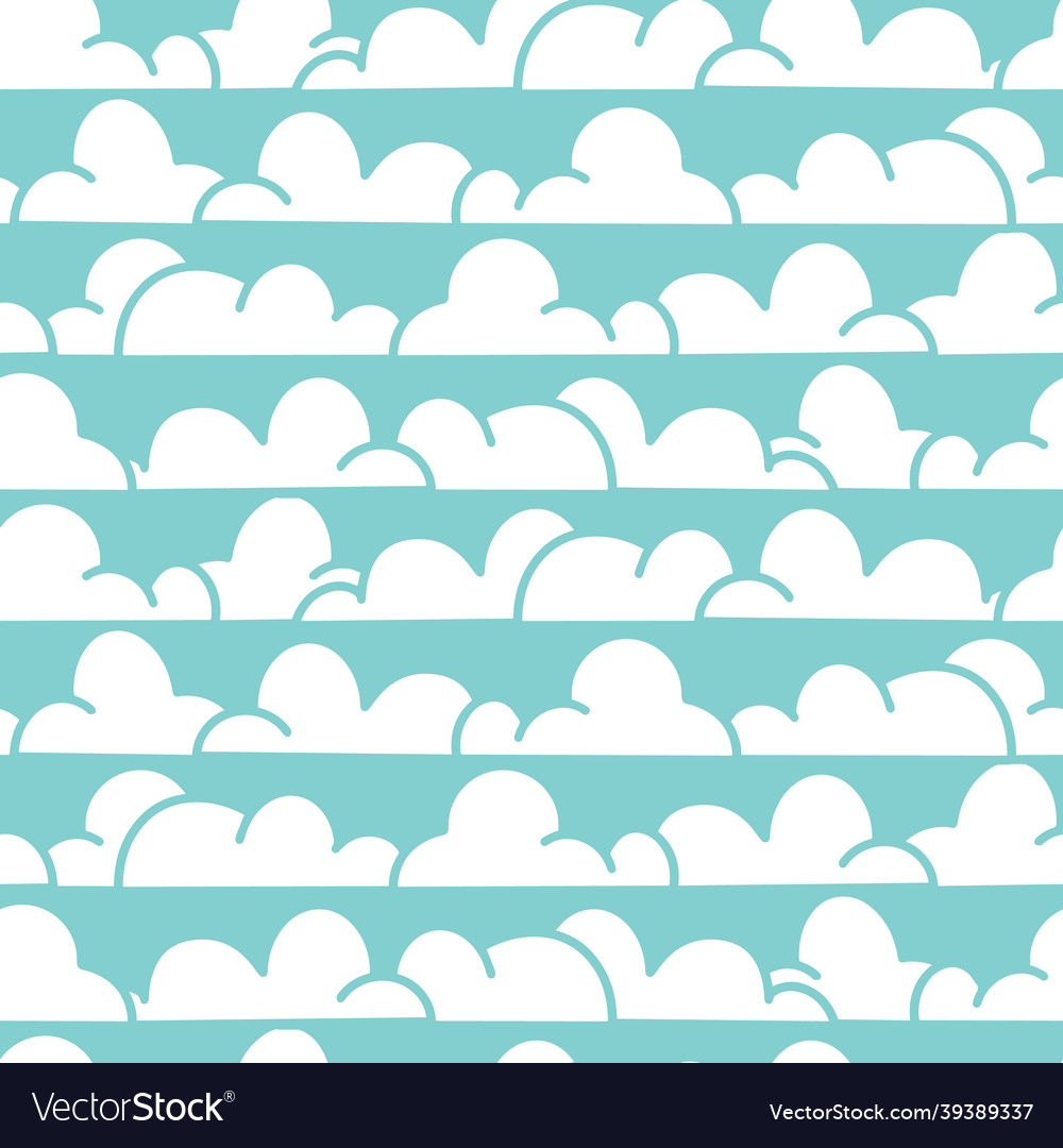 Clouds pattern repeat stripes print background vector image Clouds pattern repeat stripes print background