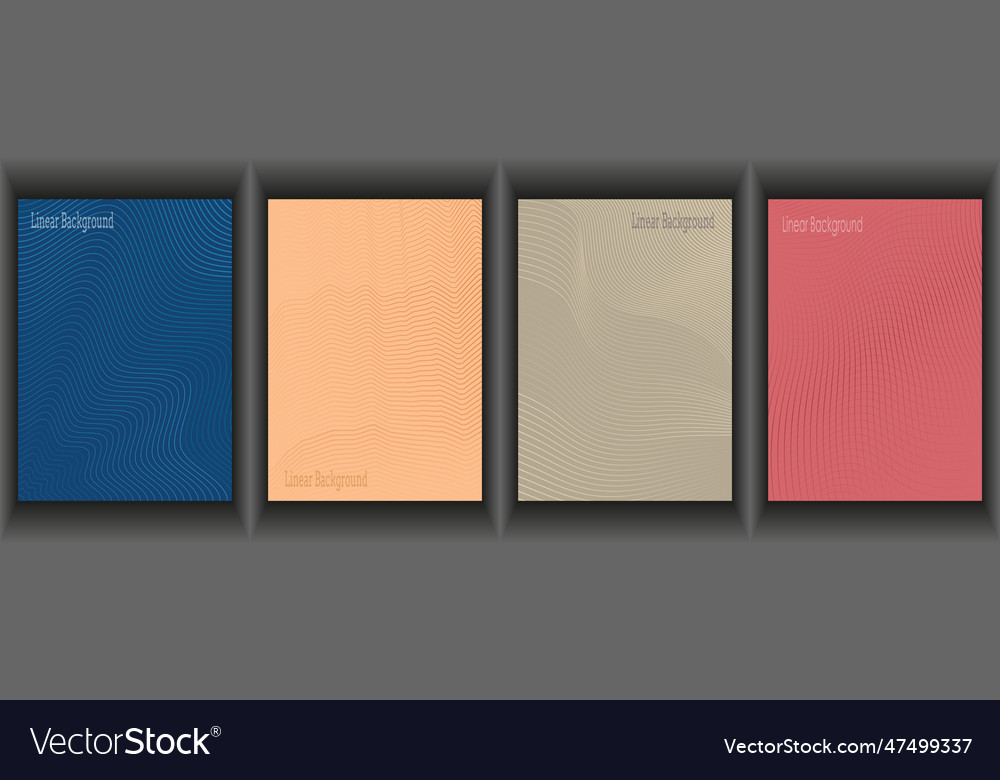 Colorful linear composition a set of layouts vector image Colorful linear composition a set of layouts