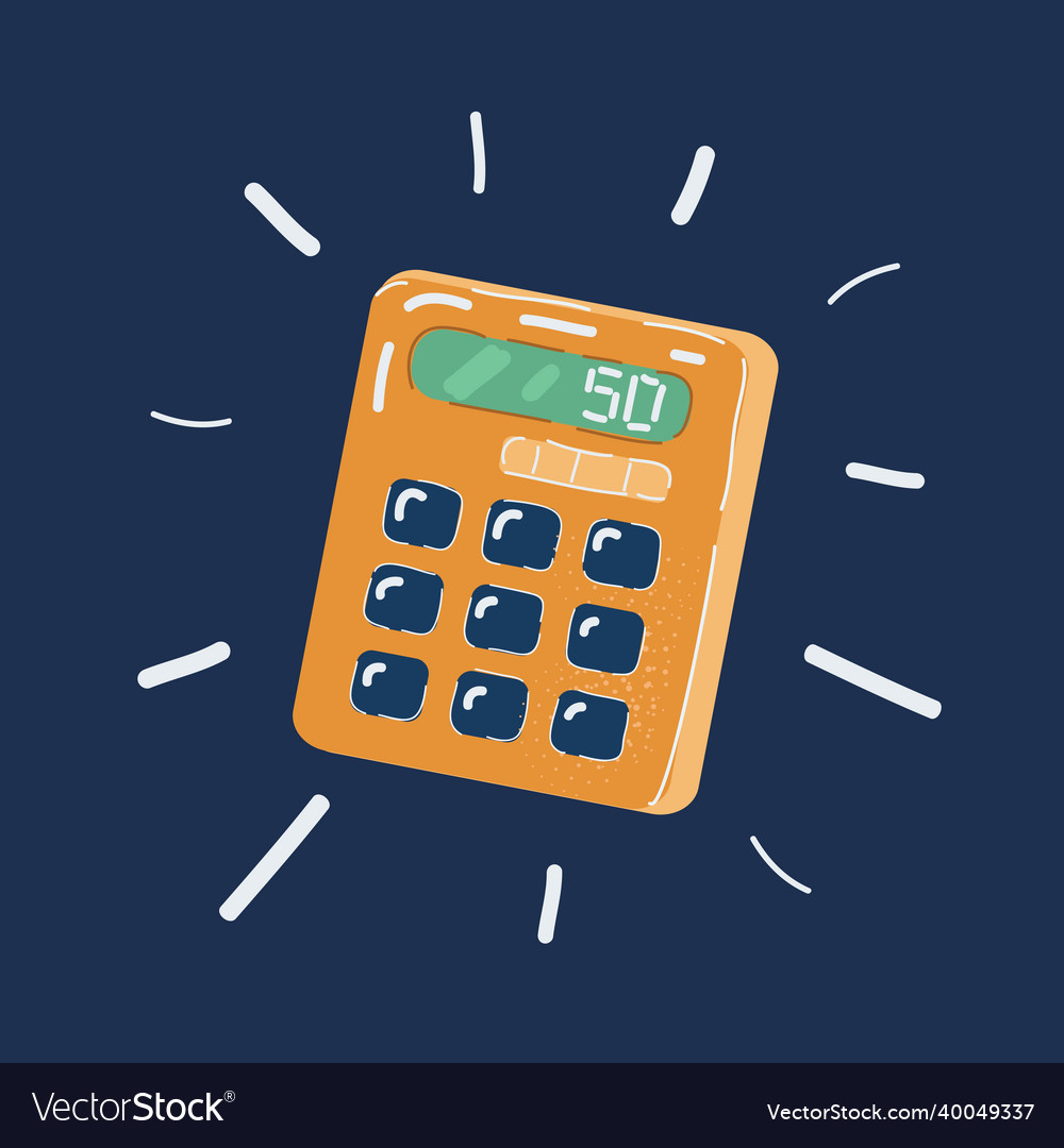 Colorful Of Calculator Over Dark Royalty Free Vector Image