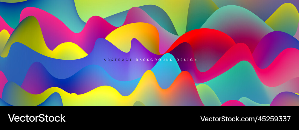 Dynamic liquid waves abstract background Vector Image