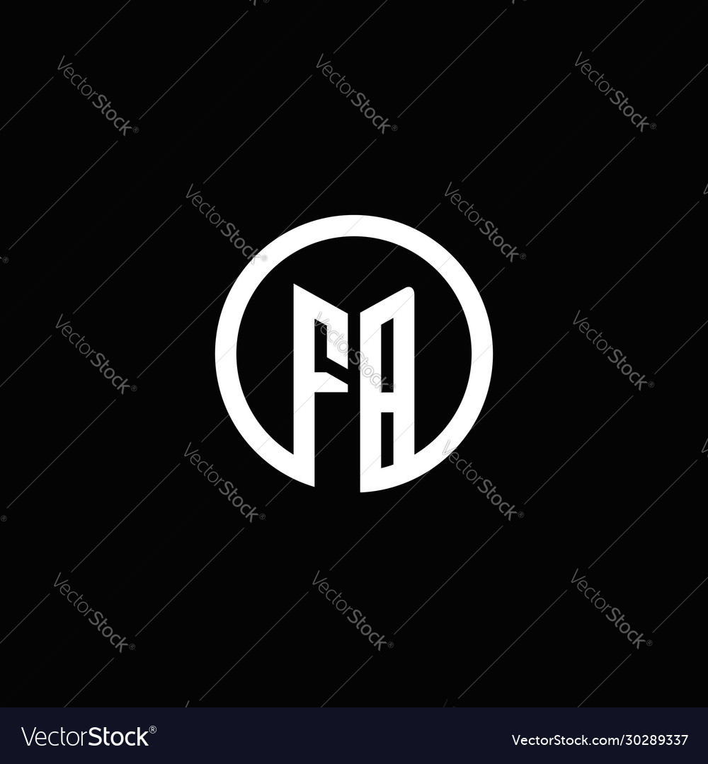 Fb monogram logo isolated with a rotating circle Vector Image Fb monogram logo isolated with a rotating circle