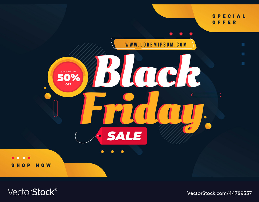 Flat black friday background design Royalty Free Vector