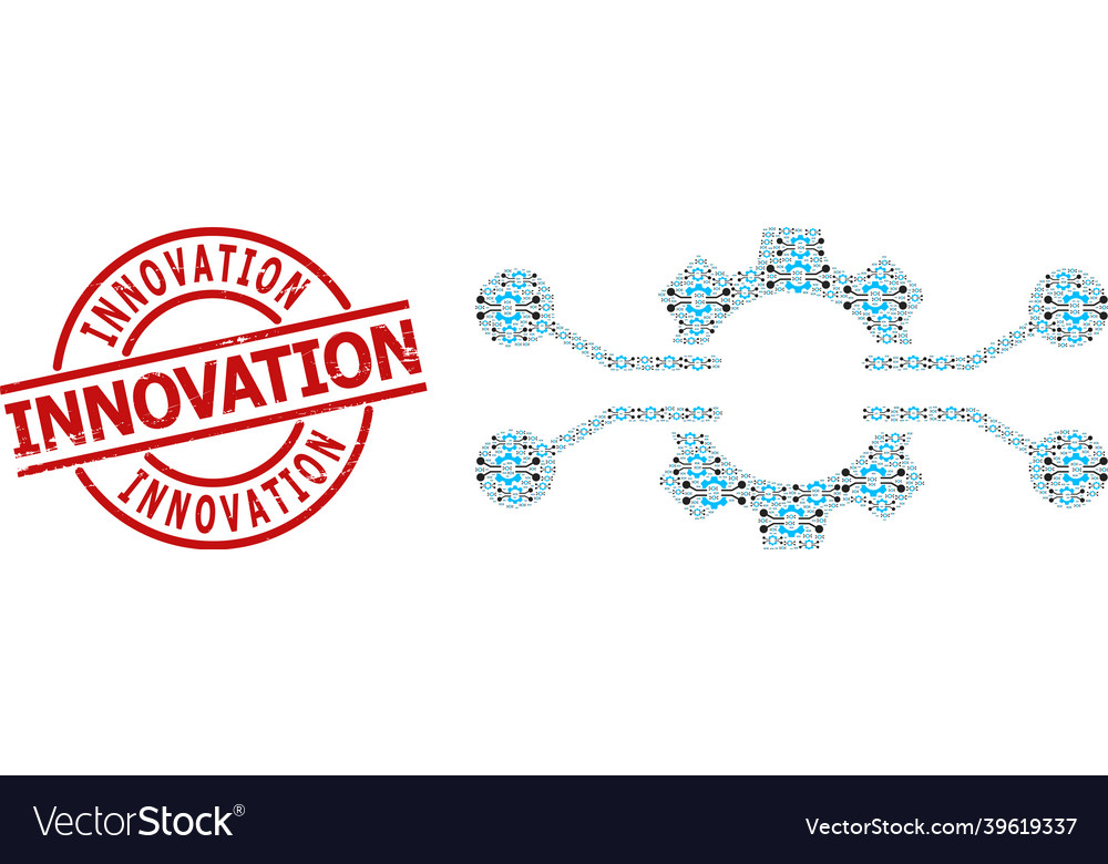 Gear electronics integration icon recursion vector image Gear electronics integration icon recursion