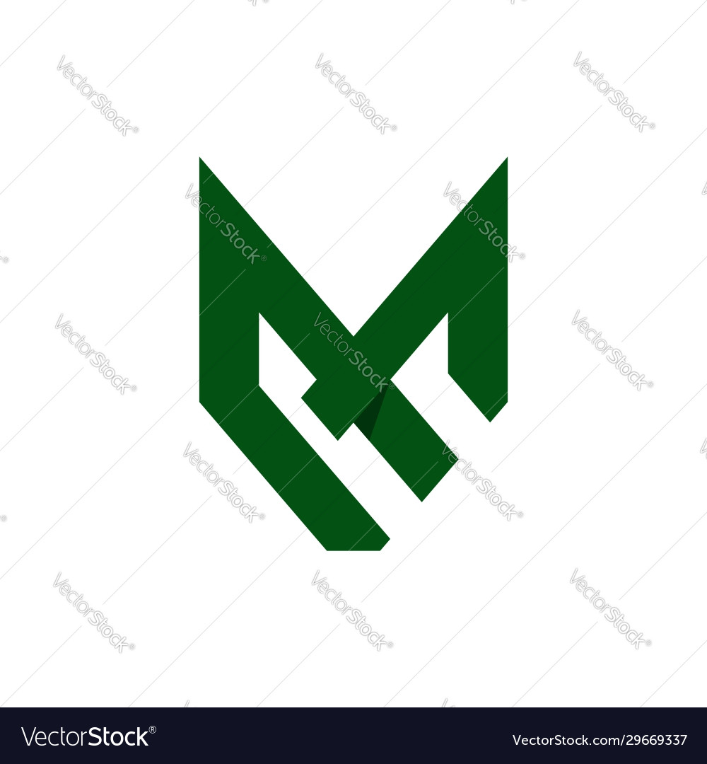 Initial letter am pm or me logo template with fox Vector Image