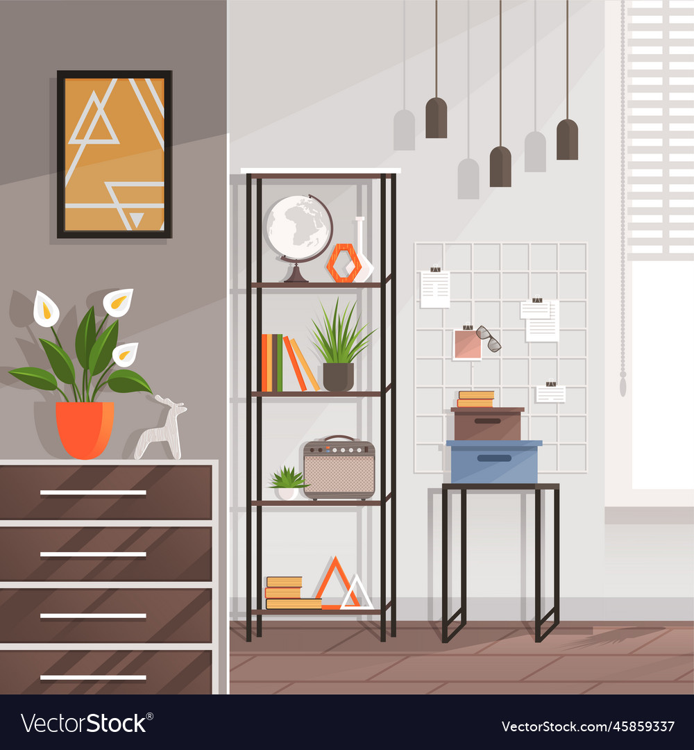 Living room interior home decor decoration Vector Image