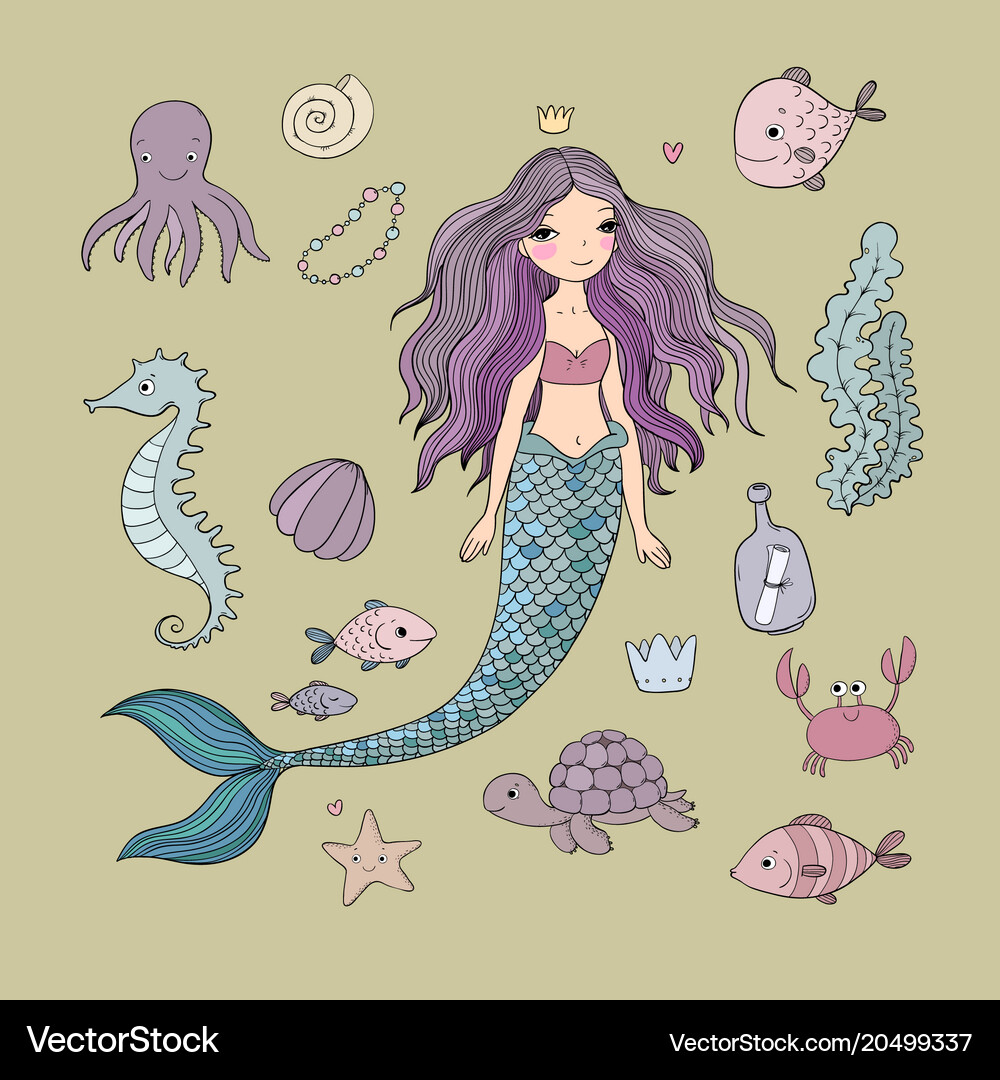 Marine set Royalty Free Vector Image - VectorStock