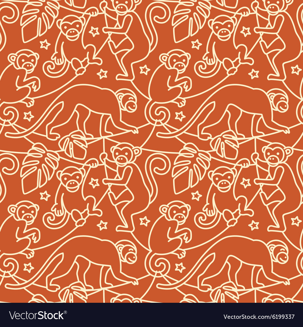 Monkeys seamless pattern