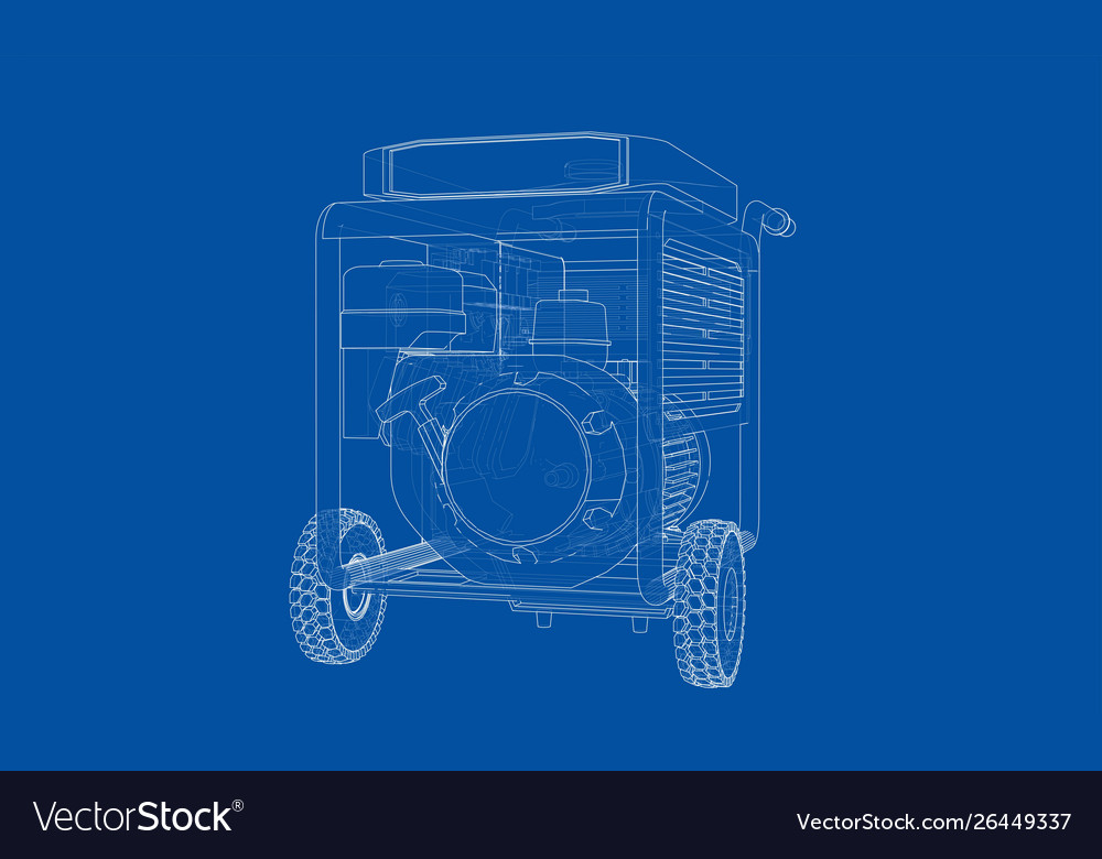 Outline portable gasoline generator Royalty Free Vector