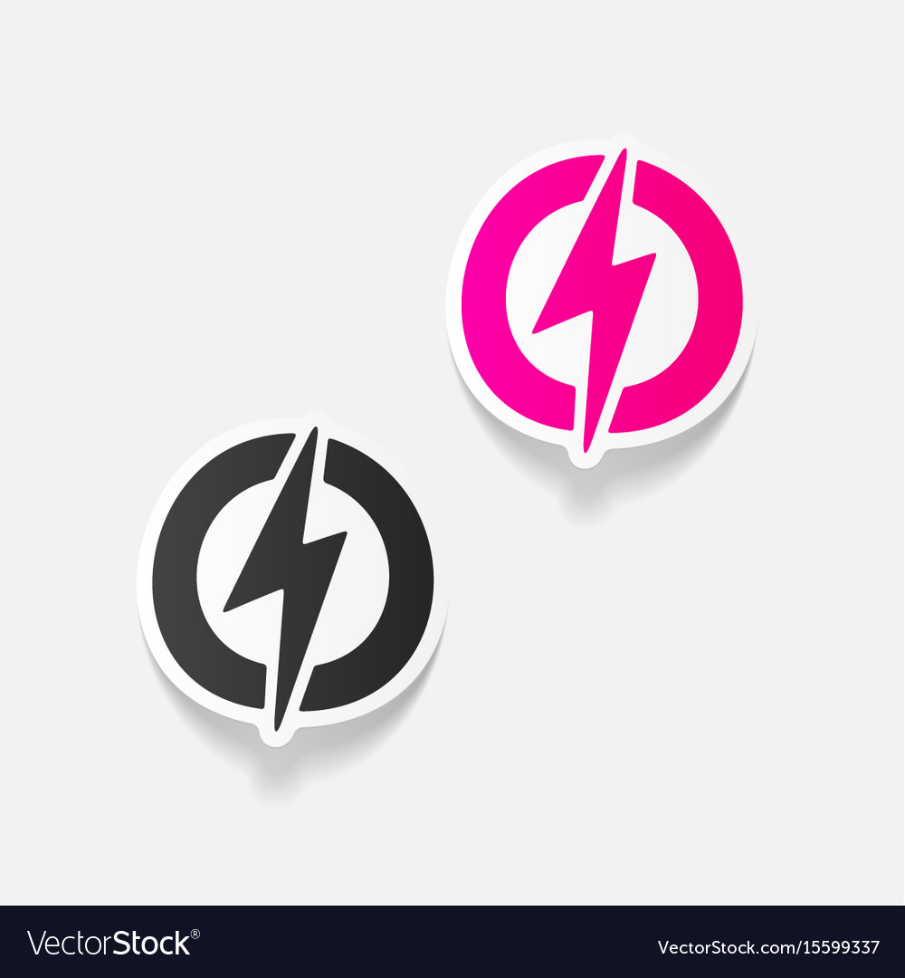 Realistic design element lightning bolt