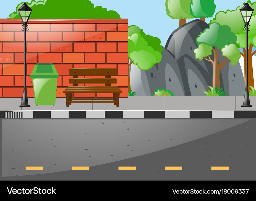 Scene with empty road Royalty Free Vector Image