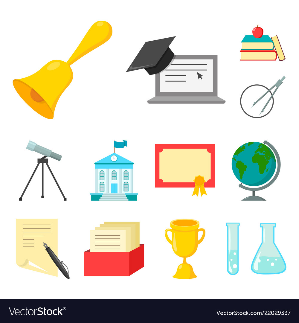 School and education cartoon icons in set Vector Image