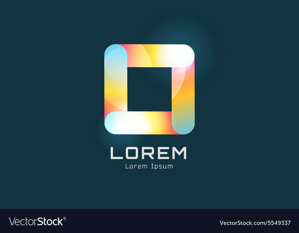 Square abstract logo template corner