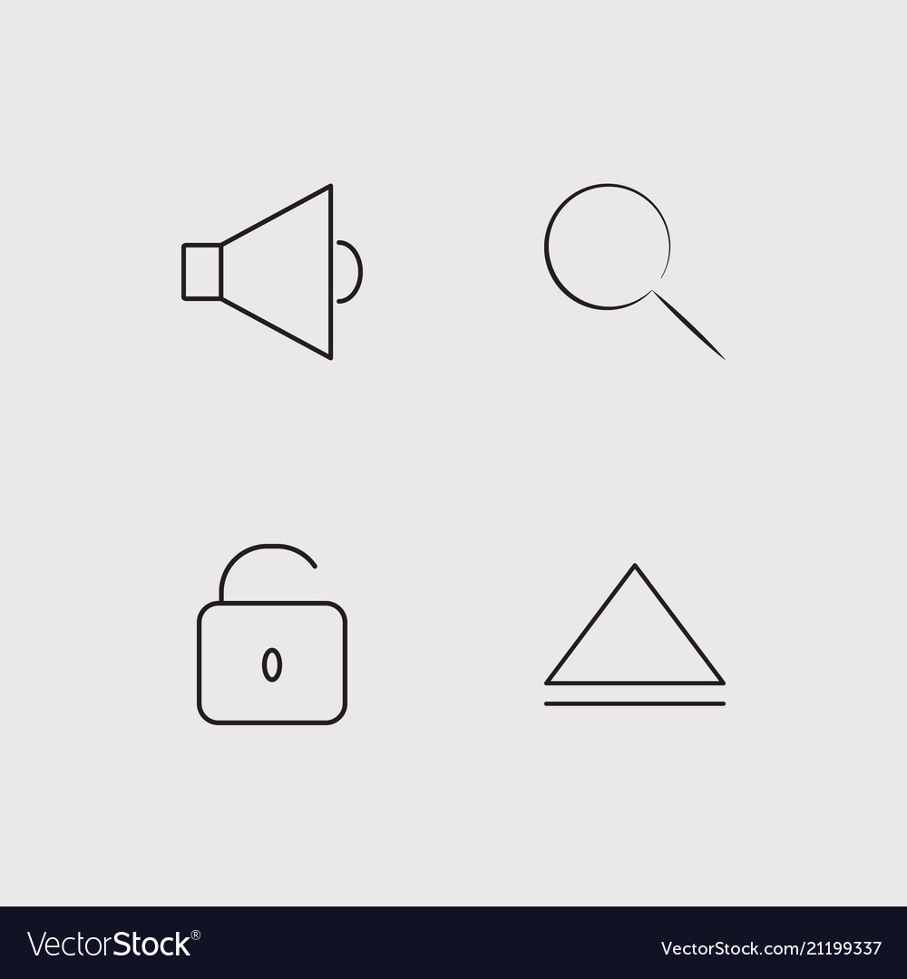 Web simple linear icons set outlined