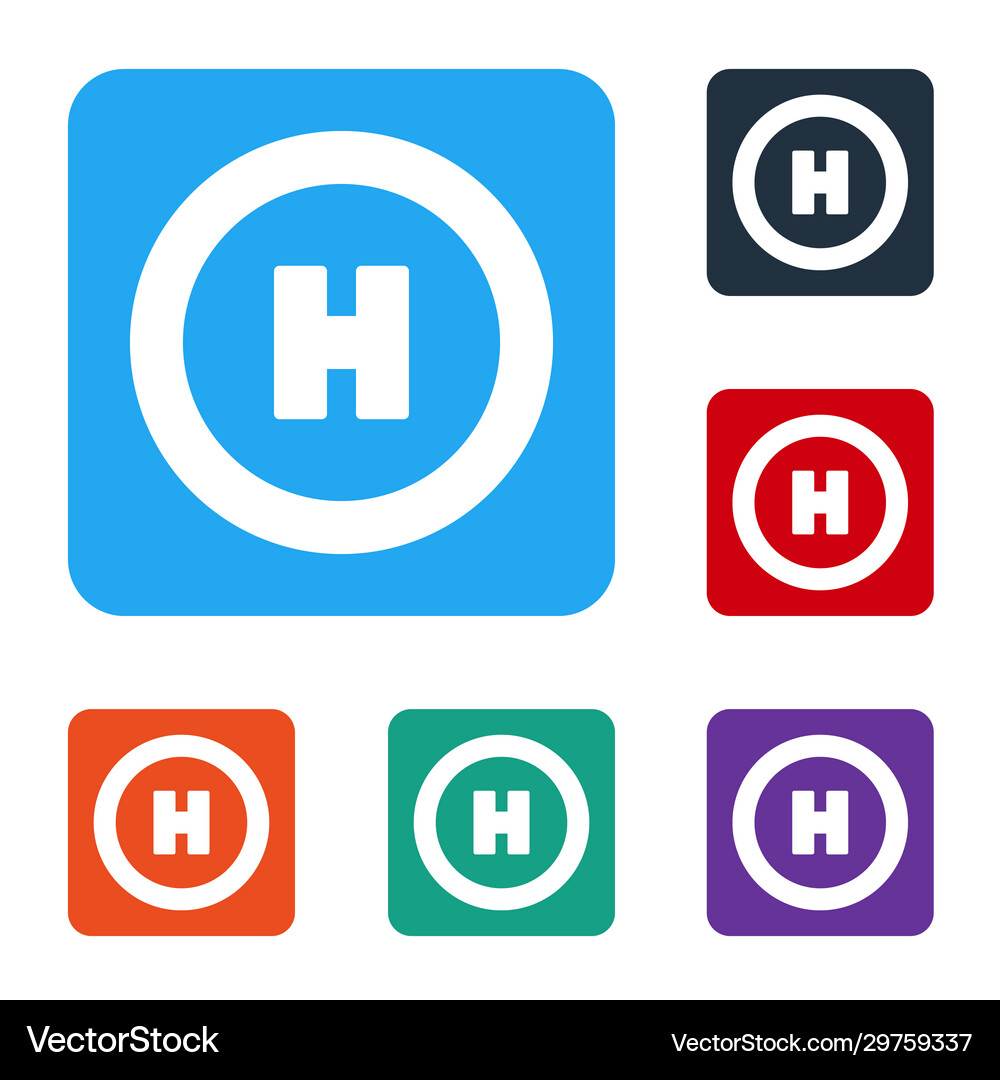 White helicopter landing pad icon isolated Vector Image