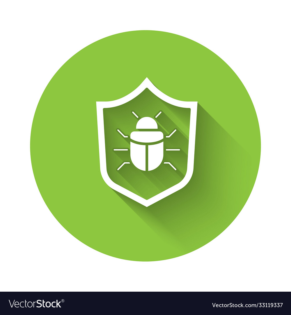 White system bug concept icon isolated with long