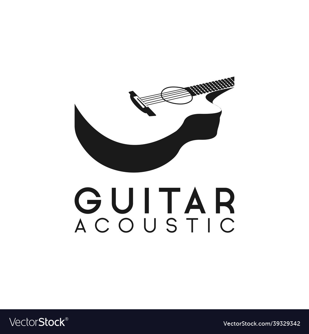 Akustik Gitarre Logo Retro Hipster Ikone