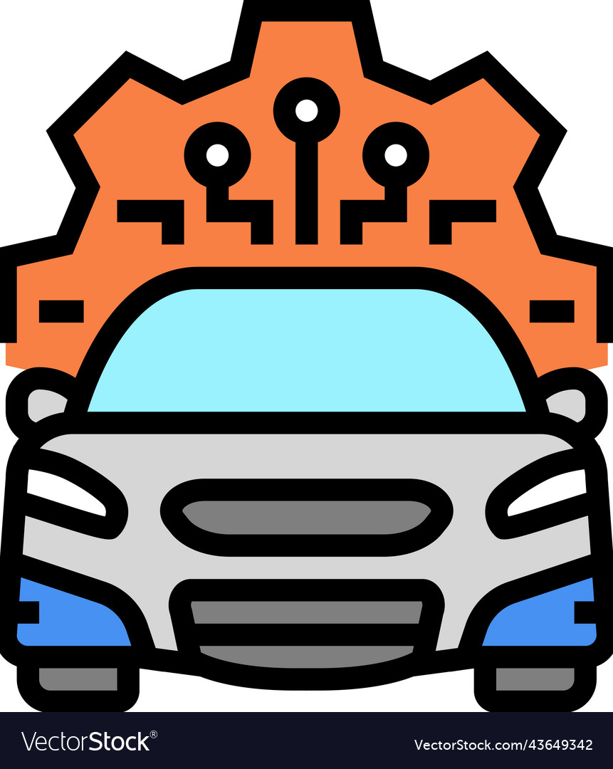 Automatic car system color icon vector image Automatic car system color icon