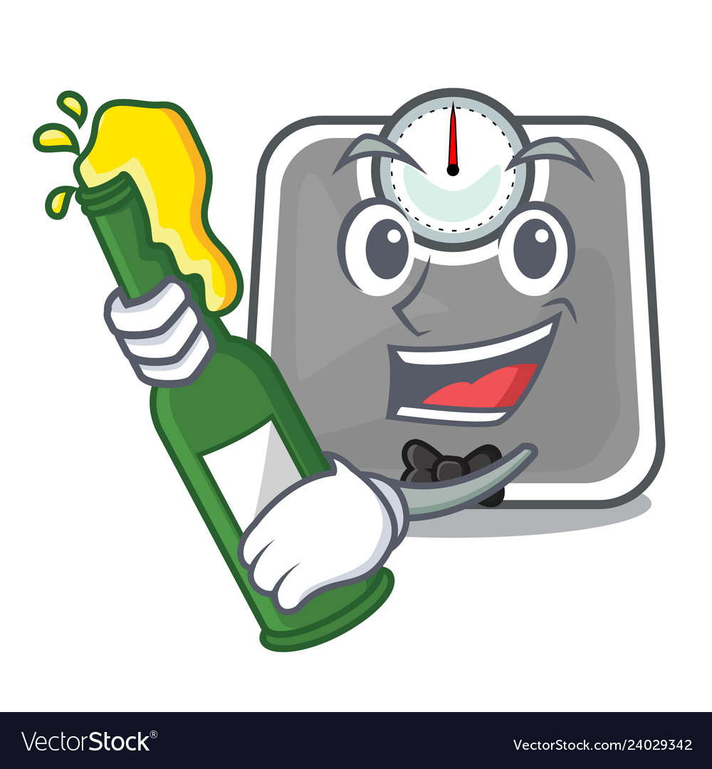 Cartoon Scale mit Bierflasche