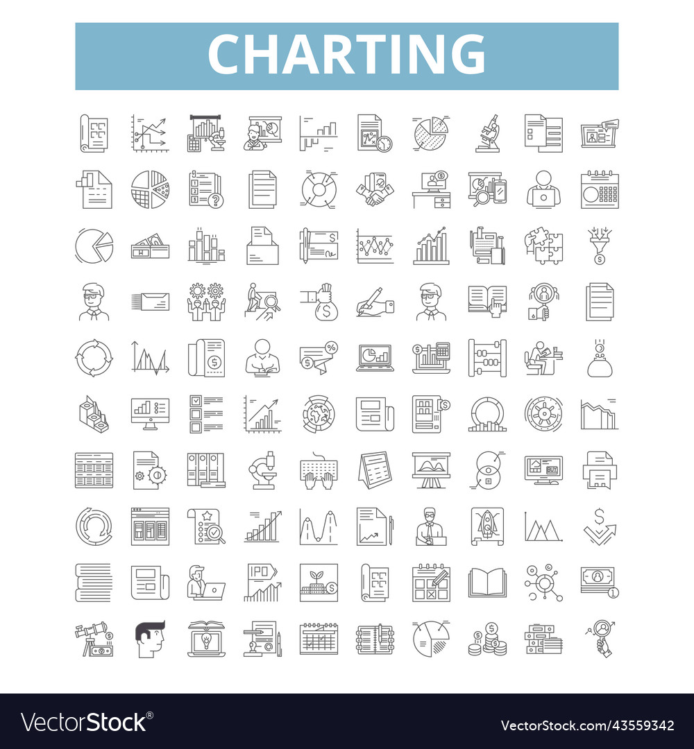 Charting icons line symbols web signs