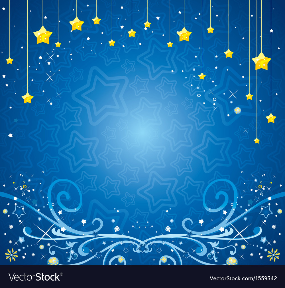 Christmas background with stars and ice patterns Vector Image