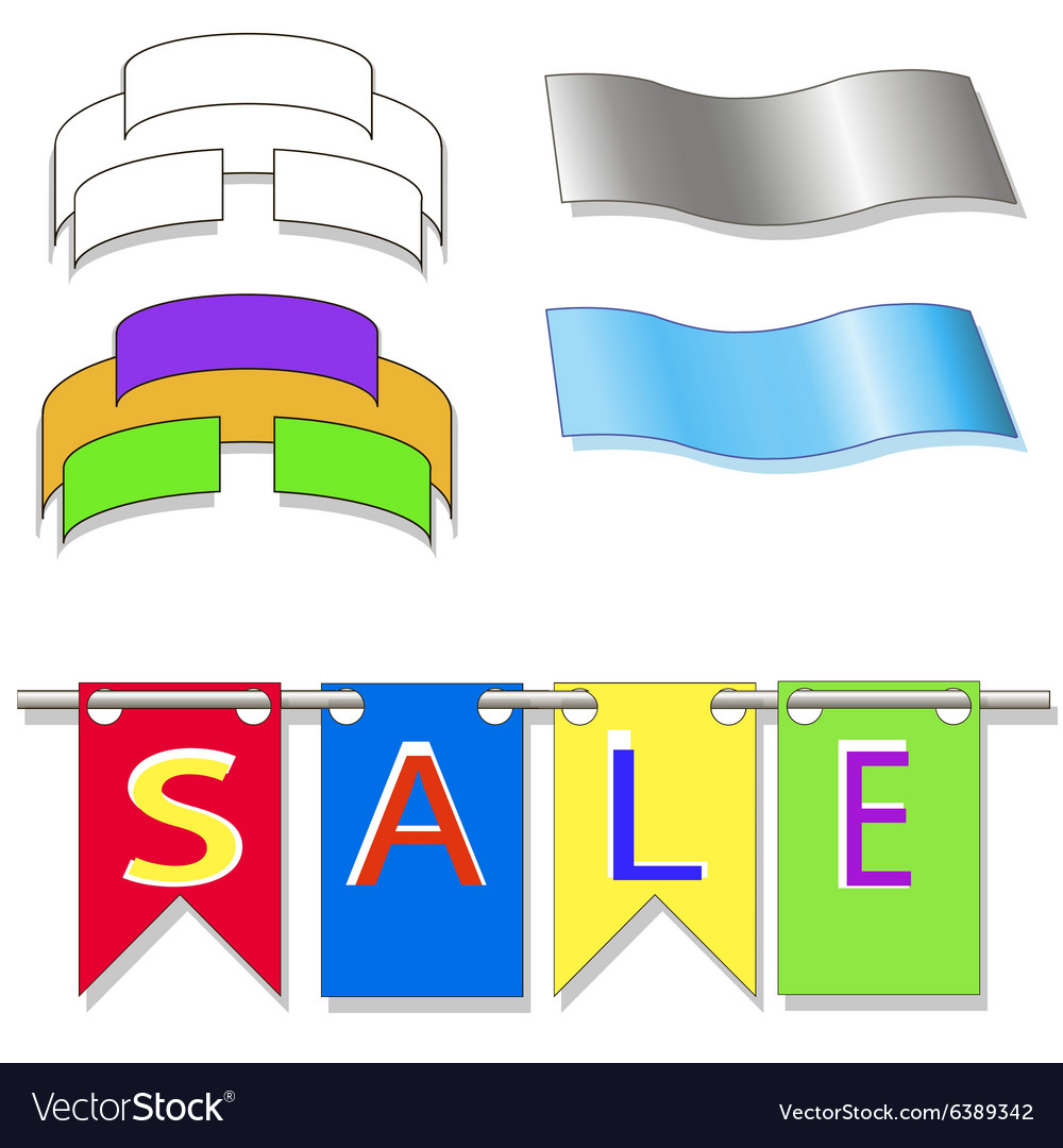 Colored Flags Hanging Form Suspended Sales Signs Vector Image