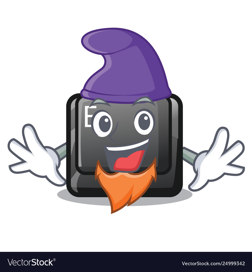 Elf button e isolated with character