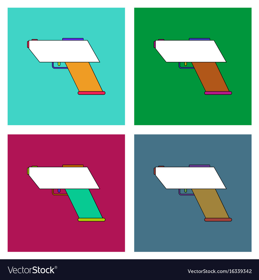 Flat icon design collection electric gun