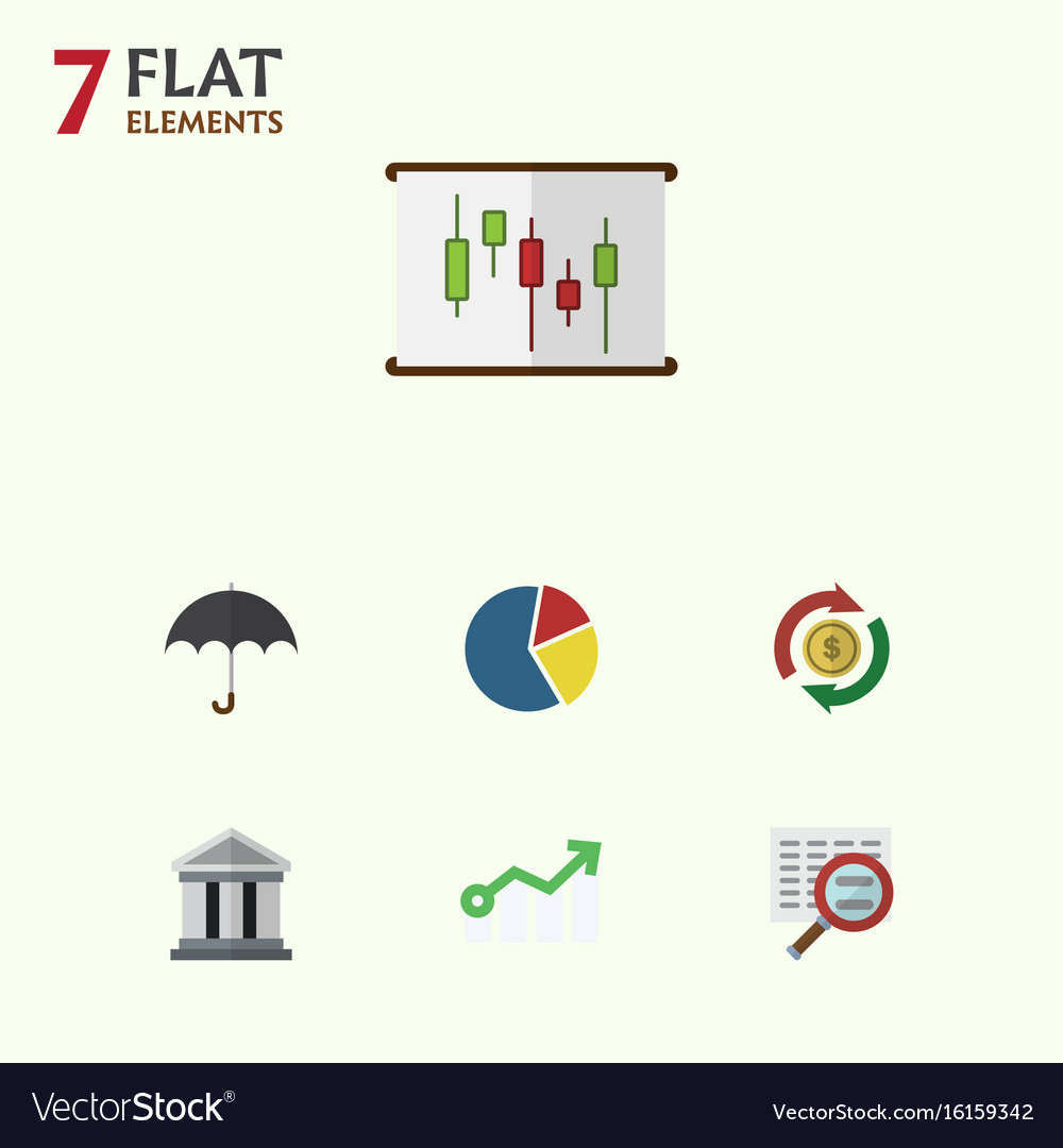 Flat icon incoming set of scan diagram graph