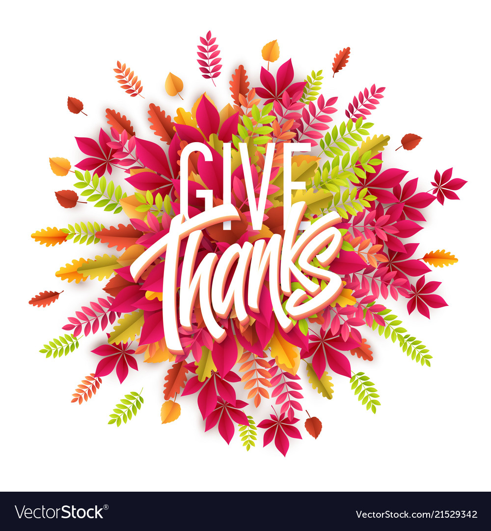 Hand drawn happy thanksgiving day background give vector image Hand drawn happy thanksgiving day background give