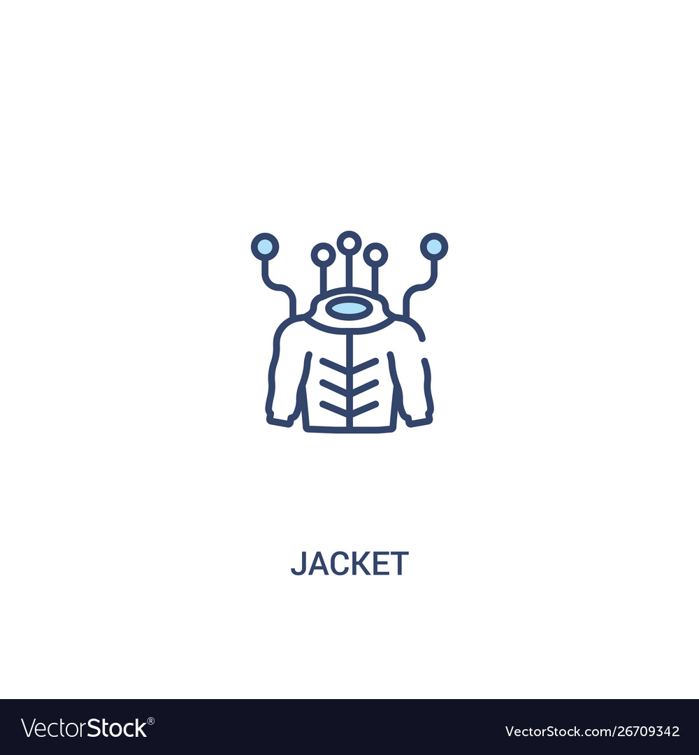 Jacket concept 2 colored icon simple line element vector image Jacket concept 2 colored icon simple line element