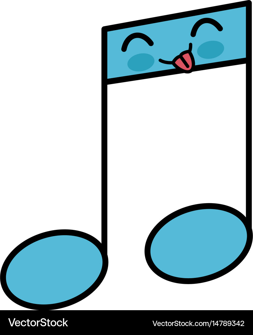 Kawaii musical note icon Royalty Free Vector Image