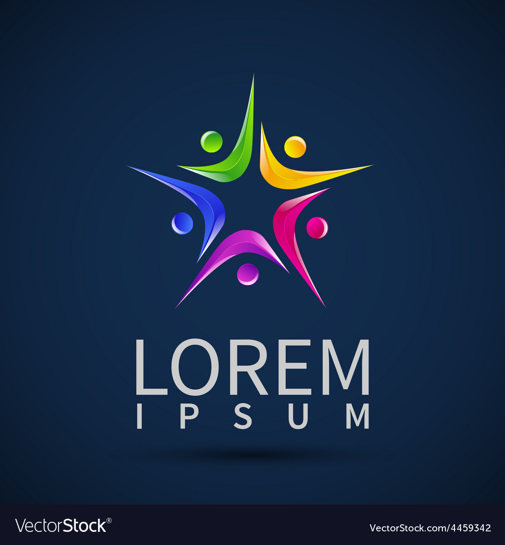 Logo element abstract people icon design