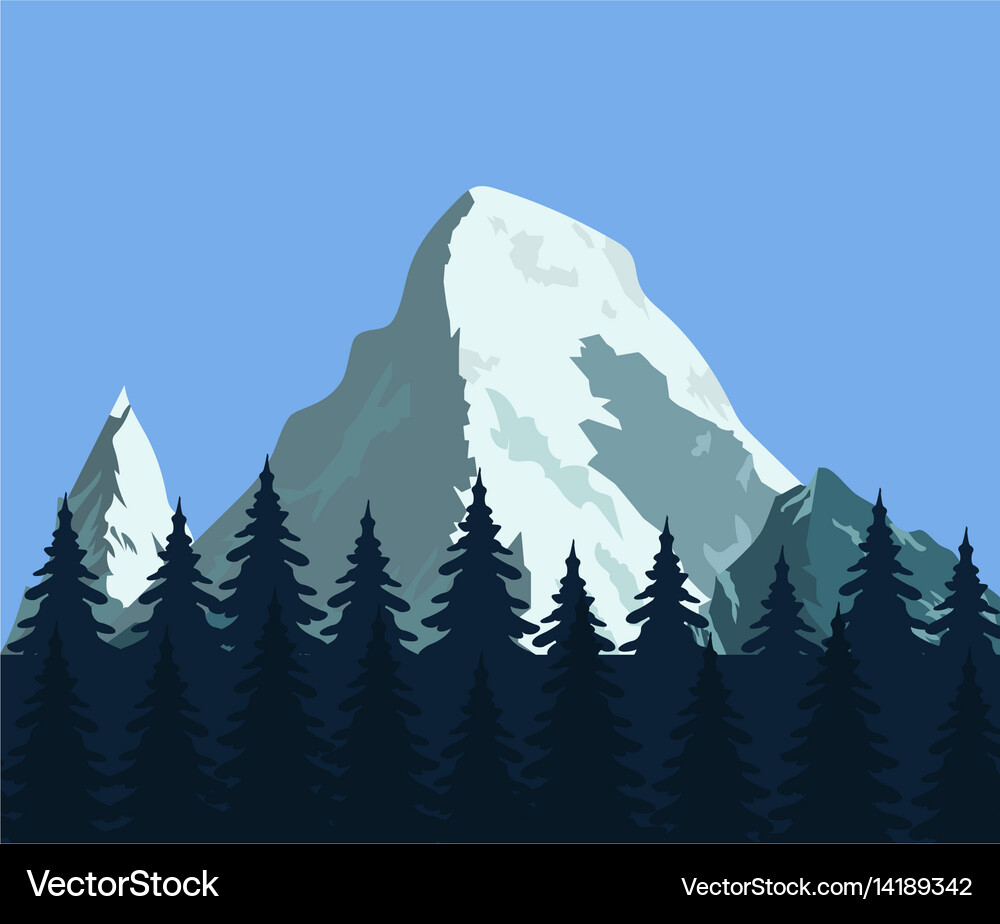 Mountain Range with Forest Royalty Free Vector Image