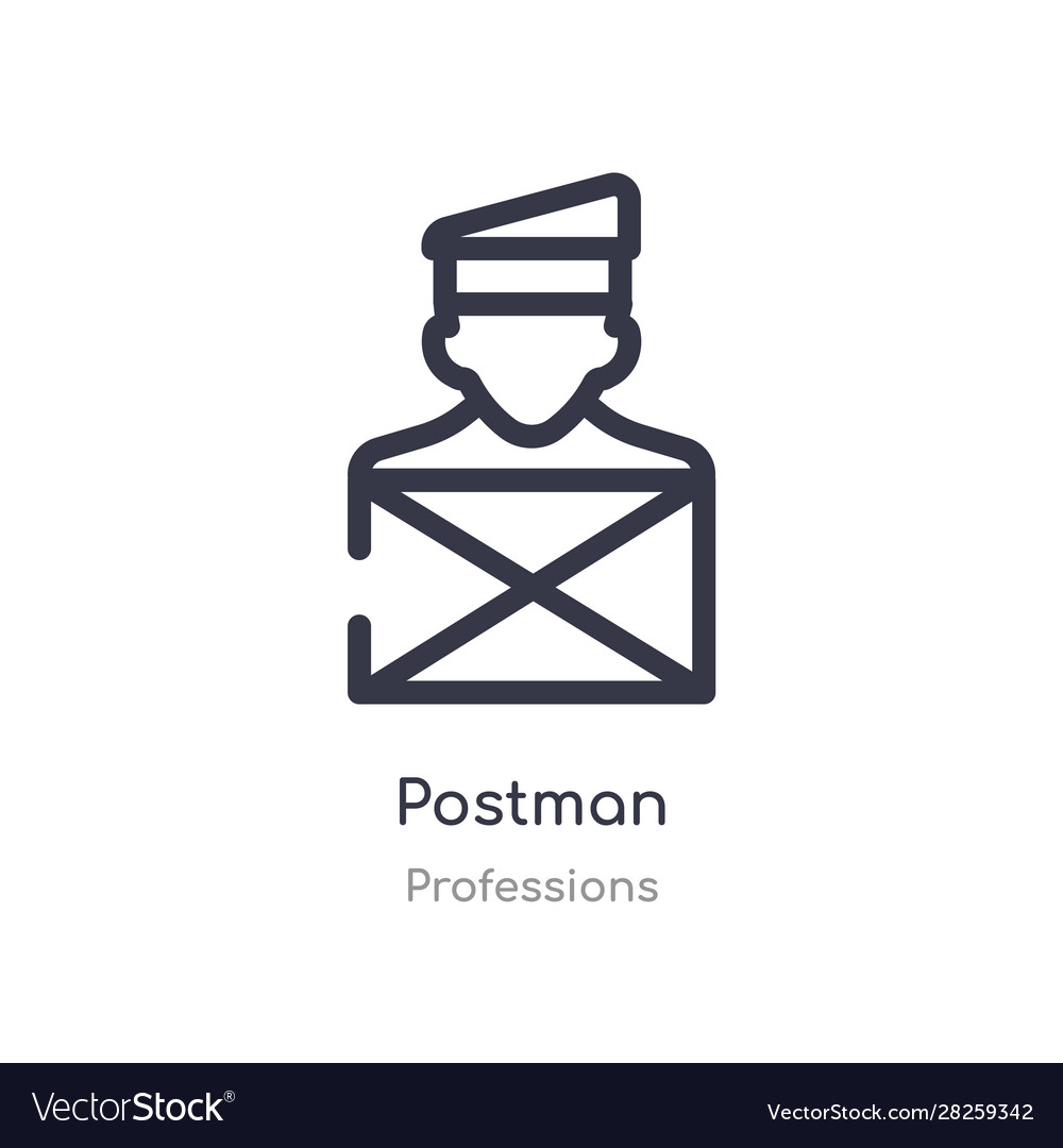 Postman outline icon isolated line from