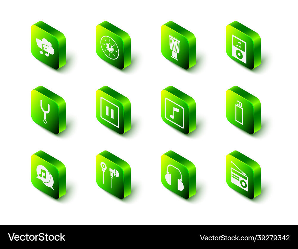 Set dial knob level technology settings drum Vector Image