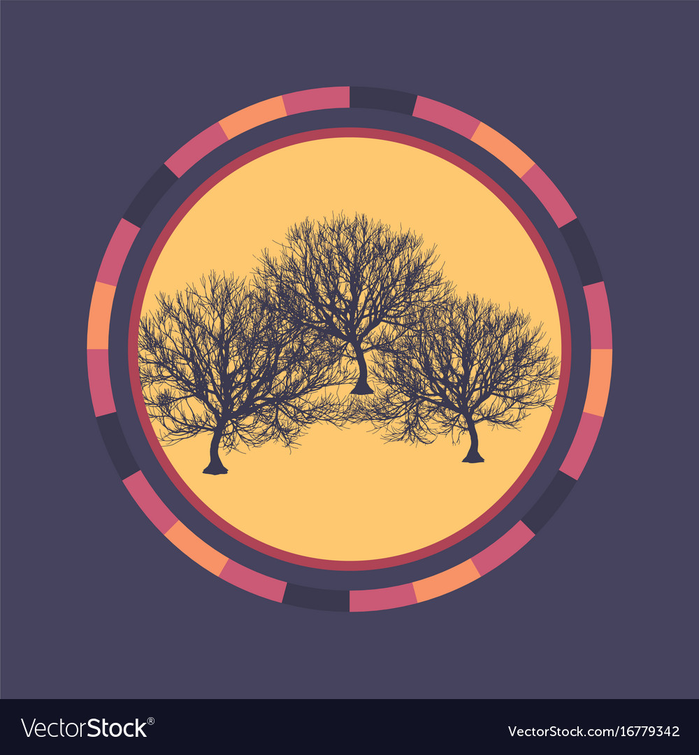 Technology colorful round background with tree