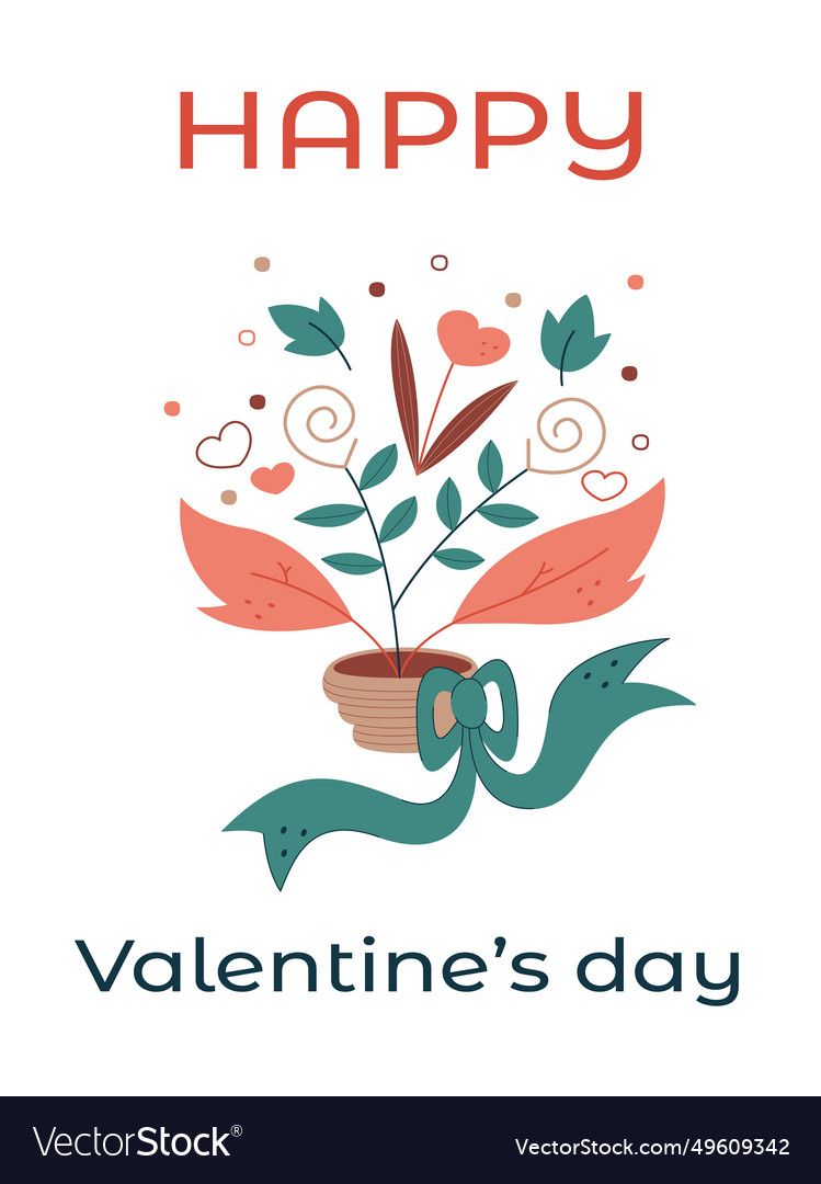 Valentines day greeting card with bouquet