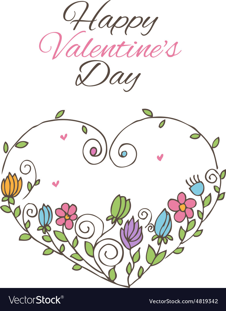 Valentinstag Herz mit Blumen