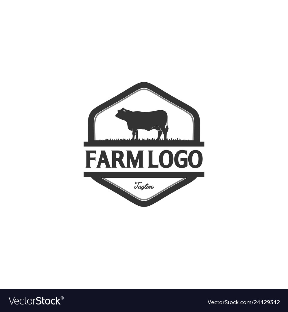 Vintage angus logo designs Royalty Free Vector Image