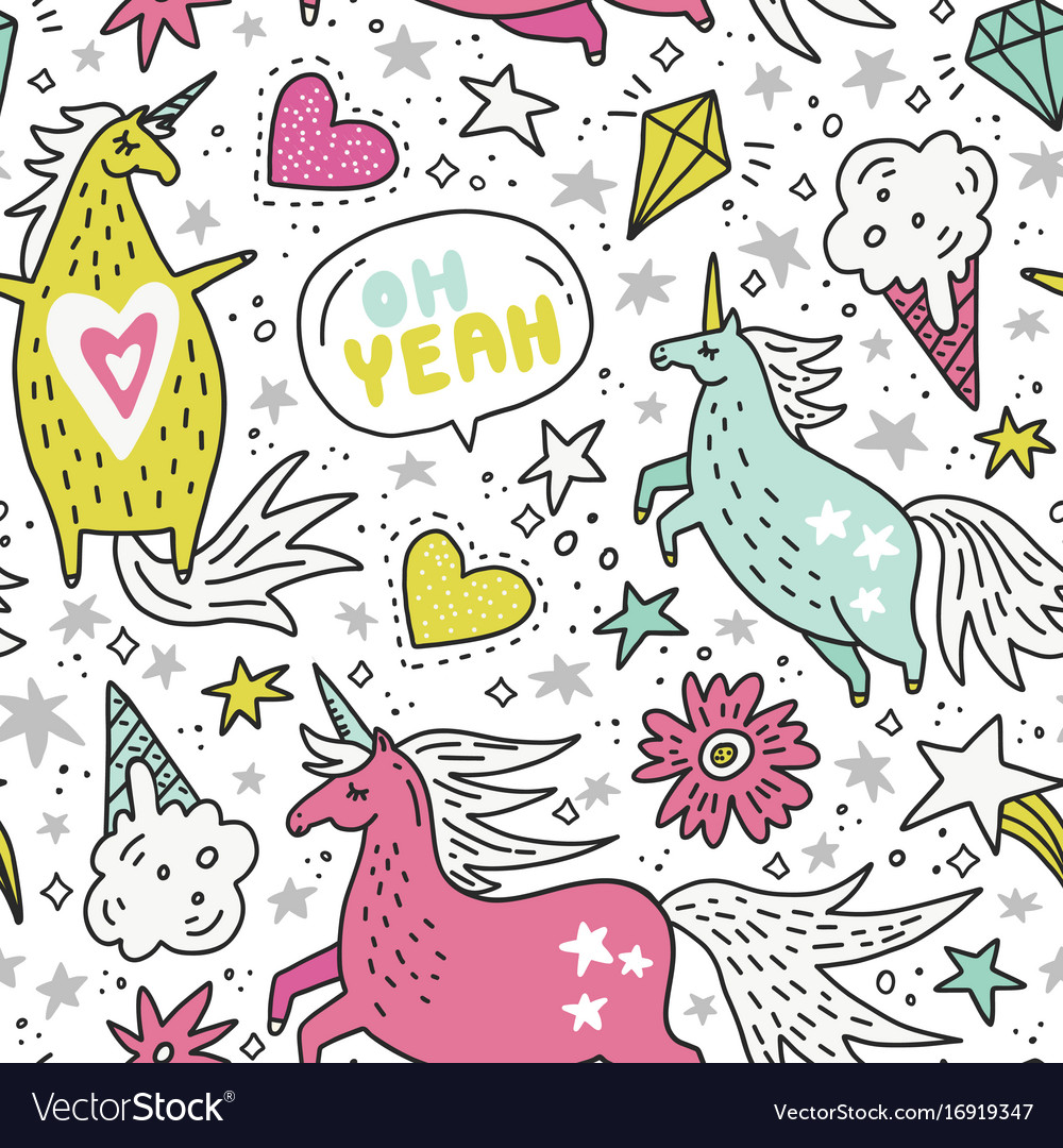Adorable Unicorn Seamless Pattern