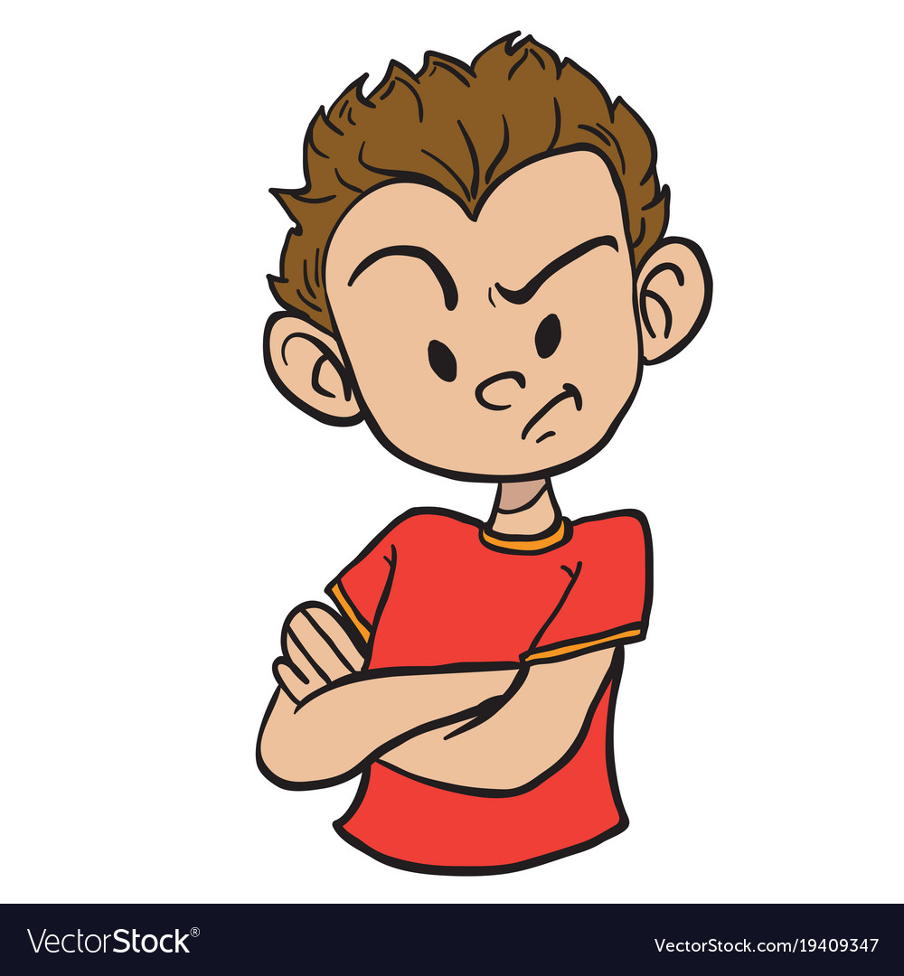 Angry boy1 Royalty Free Vector Image - VectorStock