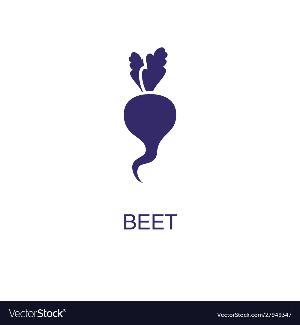 Beet element in flat simple style on white