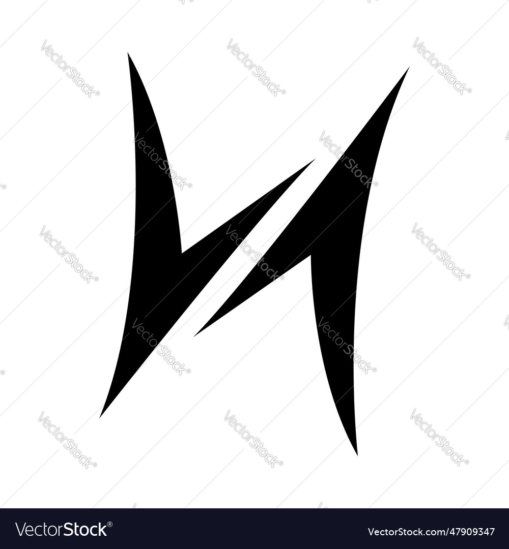 Black arrow shaped letter h icon